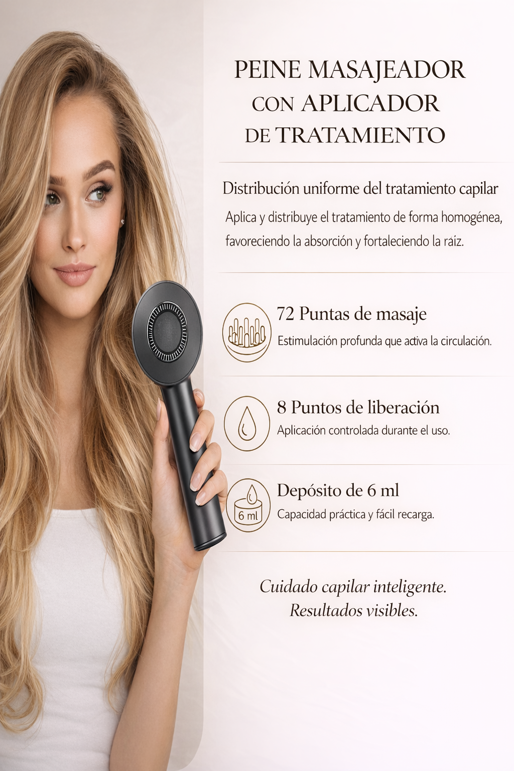 Hair Massager with 630nm Red Light for Hair Loss and Growth